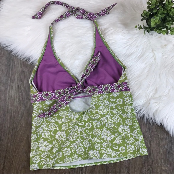 Athleta Floral Print Halter Swimsuit Top - Picture 2 of 7